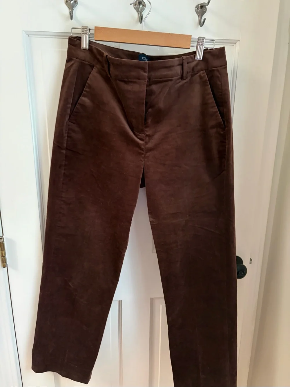 J. Crew Dark Brown Straight-Leg velvet Pants
